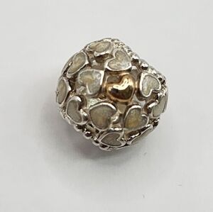 Pandora Silver and Gold Heart Charm